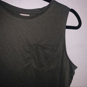 A New Day Short Sleeve Olive Green Top